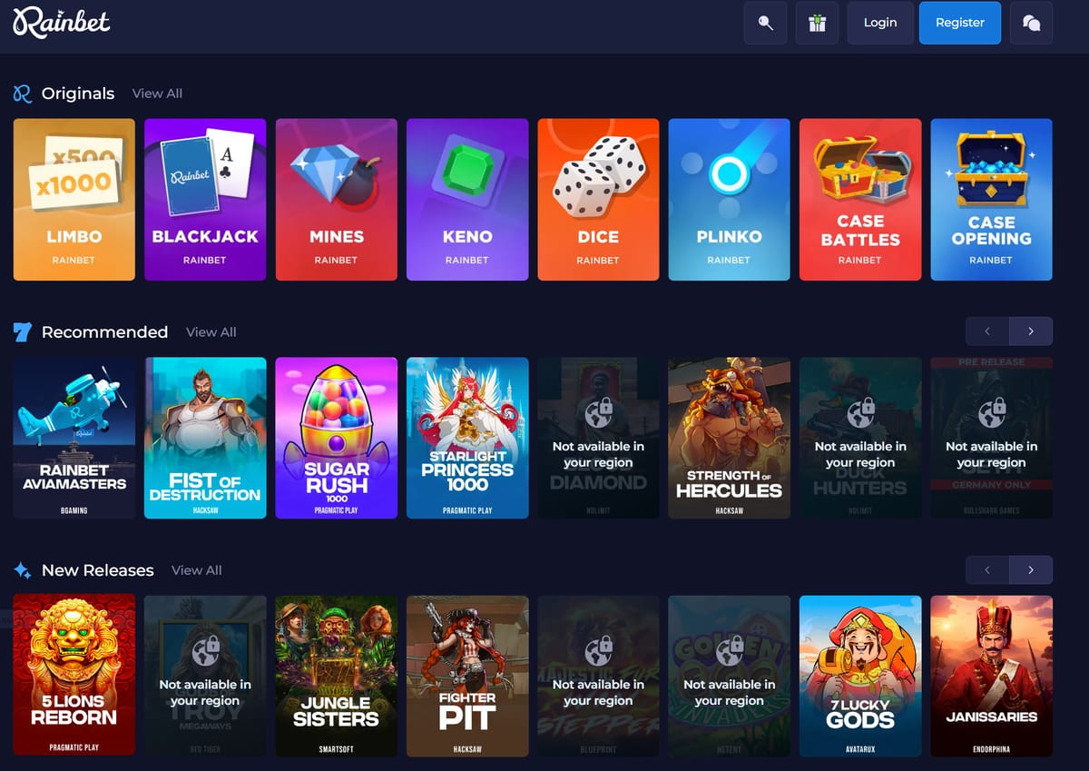 Site d'avis de jeux d'argent - Rain Bet